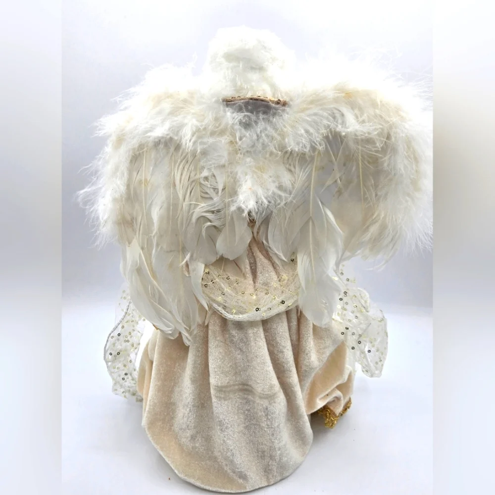 34th & PINE NWT Christmas Angel White Gold Feathers